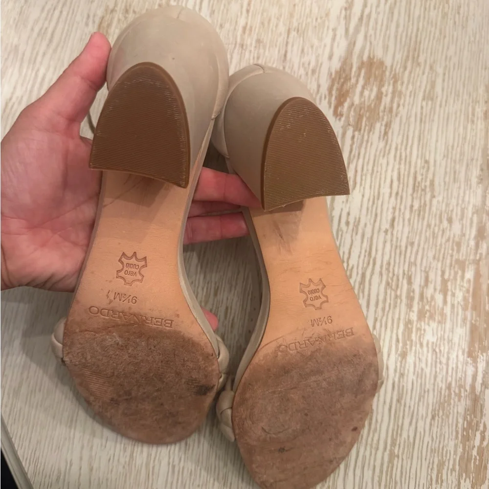 Bernardo Nude Ankle-Strap Heels